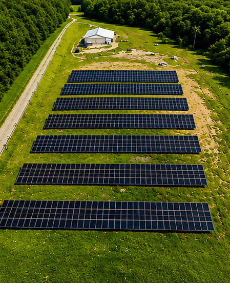 Ground-mounted solar panel system