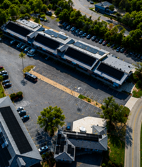 Commercial rooftop solar installation